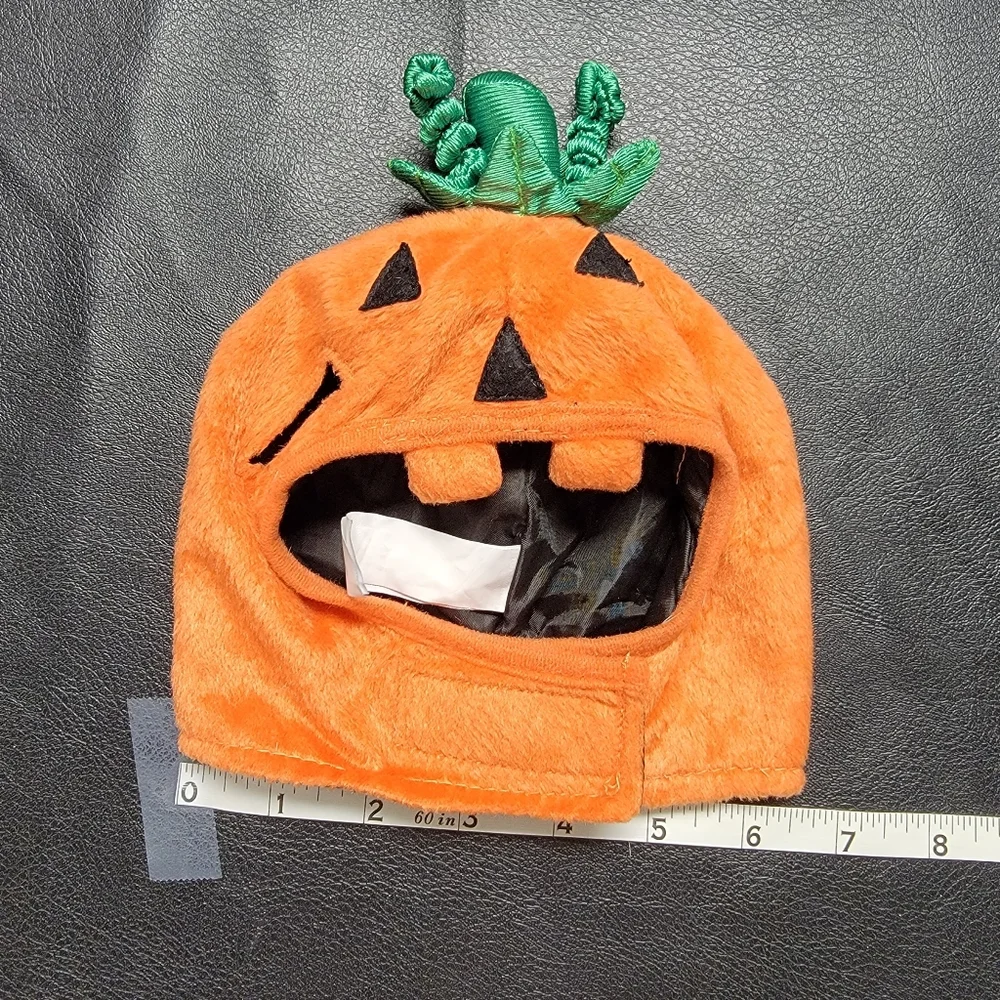 Plush Pumpkin Halloween Dog Pet Costume Hat Collar Set 🎃